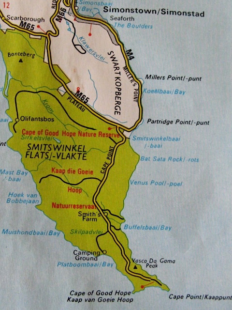 carte de la peninsule du Cap