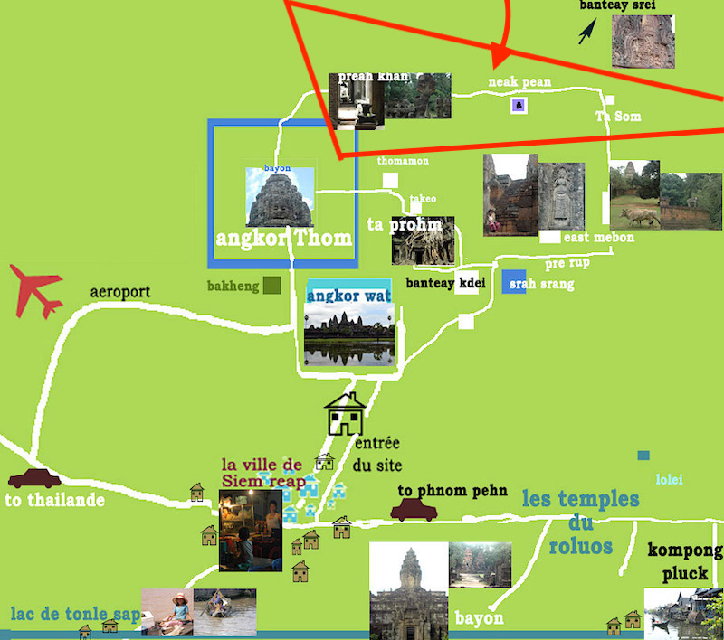 carte du site d'Angkor