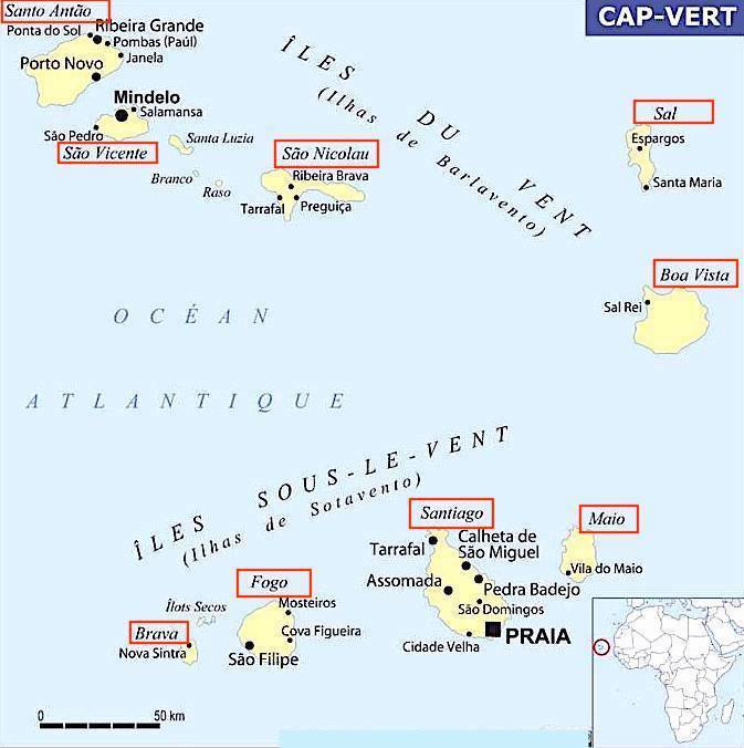 la carte du Cap-Vert